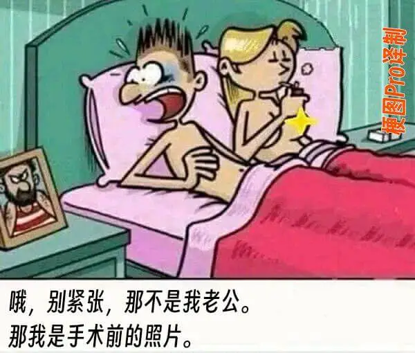 梗图Pro译制：哦，别紧张，那不是我老公。那是我手术前的照片