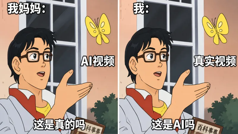 我妈妈：我：AI视频？真实视频？这是真的吗？这是AI吗？科技