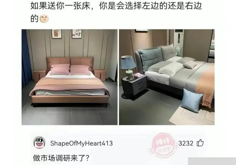 如果送你一张床，你是会选择左边的还是右边的WayShapeO