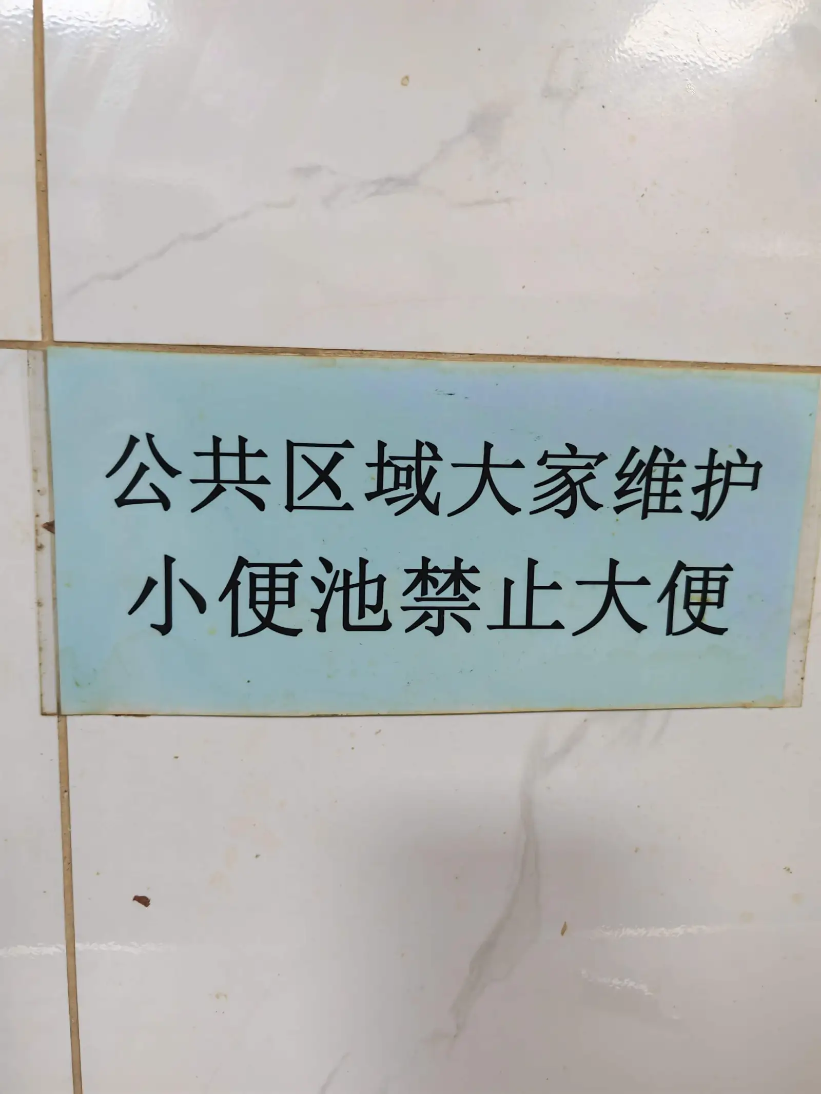 公共区域大家维护小便池禁止大便