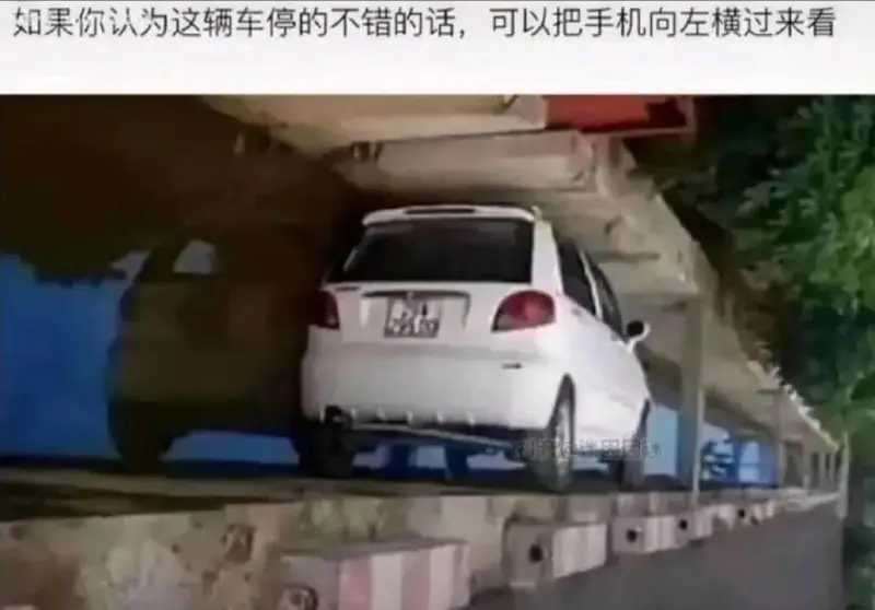 如果你认为这辆车停的不错的话，可以把手机向左横过来看