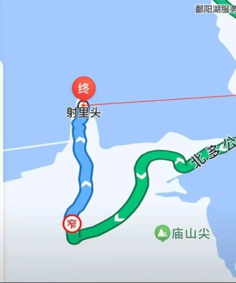鄱阳湖服务终点射里头北多公窄庙山尖