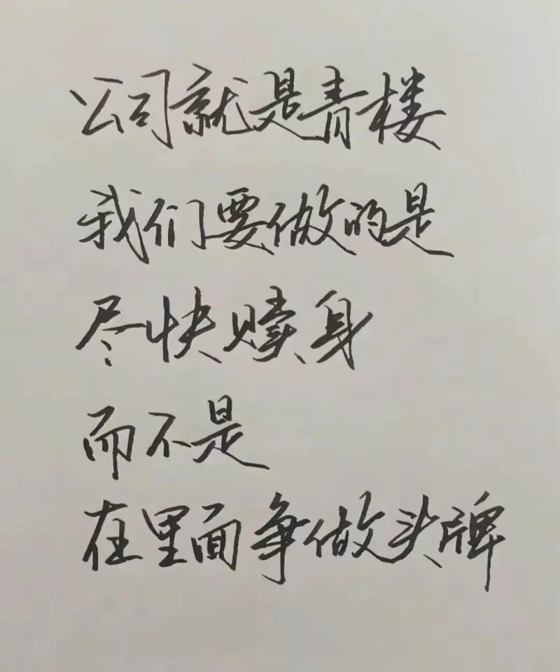 公司就是职场我们要做的是尽快嫁人而不是在里面争做步牌