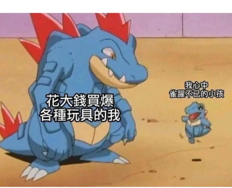 我心中雀跃不已的小孩花大价钱买各种玩具的我