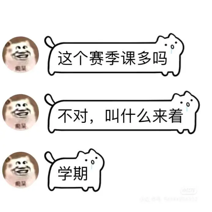 这个赛季课多吗？不对，叫什么来着？学期。