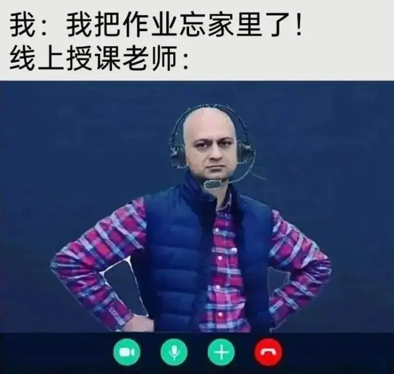 我：我把作业忘家里了！线上授课老师：