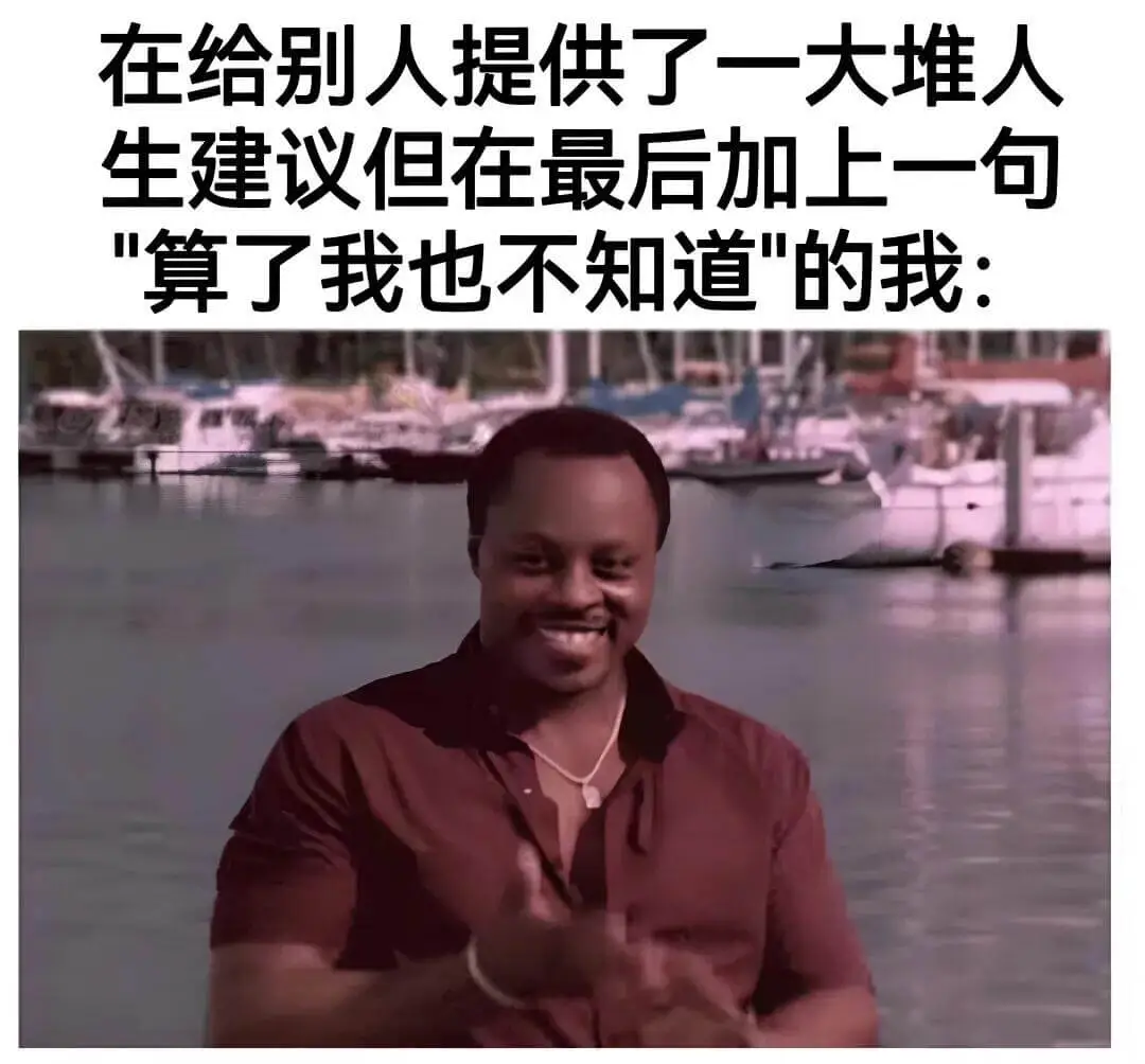 在给别人提供了一大堆人生建议，但在最后加上一句“算了，我也不
