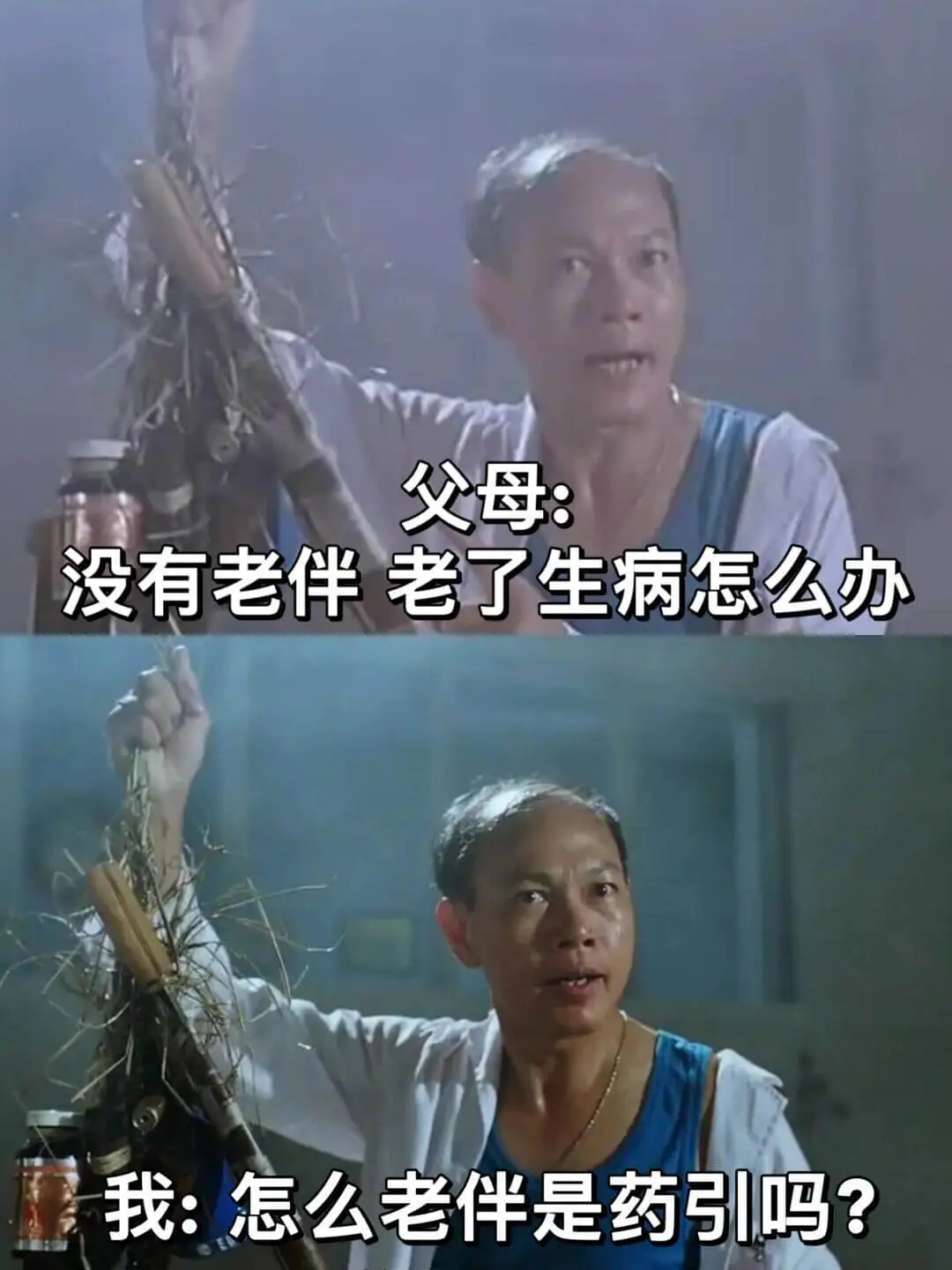 父母:没有老伴,老了生病怎么办?我:怎么,老伴是药引吗?