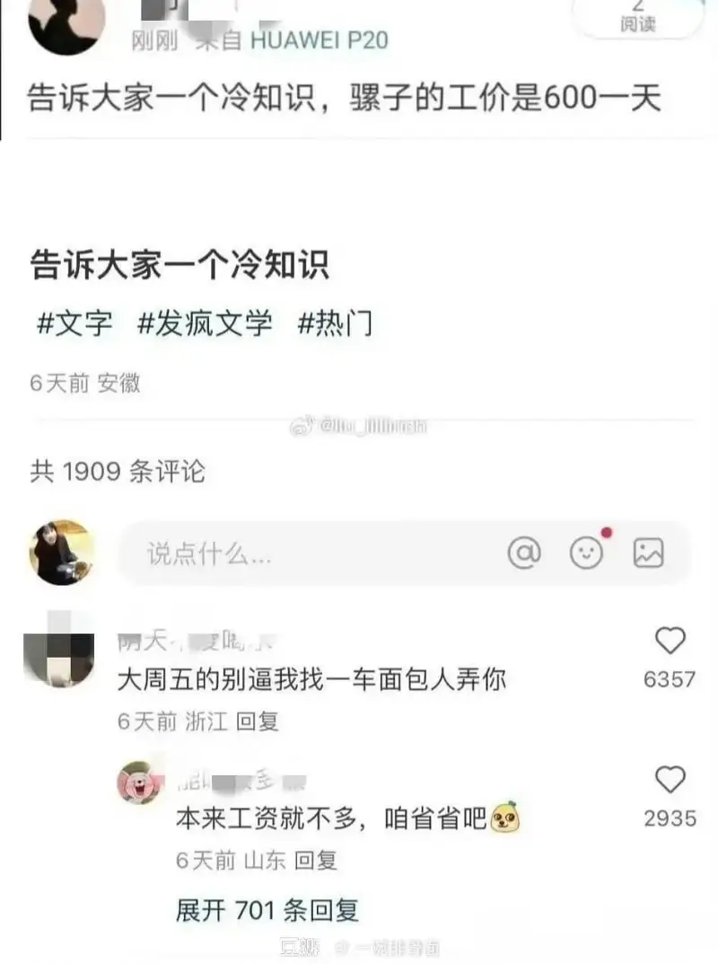 阅读刚刚来自HUAWEIP20告诉大家一个冷知识，骤子的工价