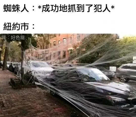 蜘蛛人：*成功地抓到了犯人*纽约市：