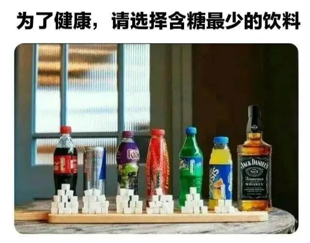 为了健康，请选择含糖最少的饮料
