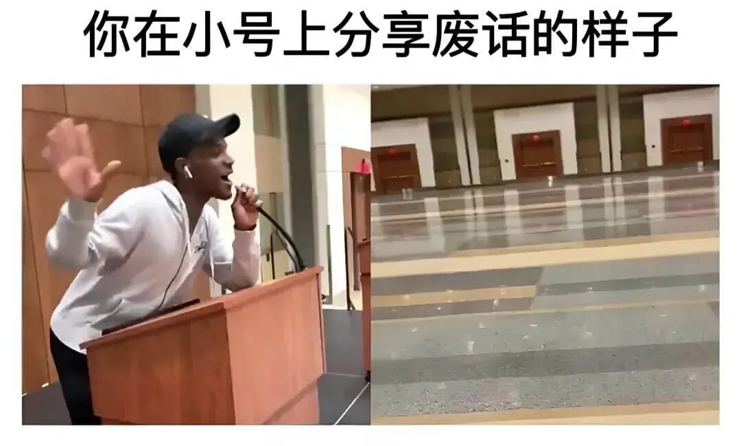 你在小号上分享废话的样子