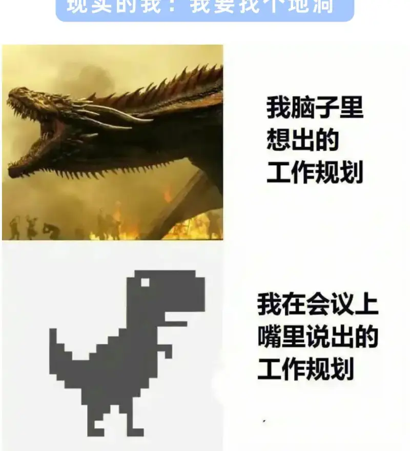 现实的找：找安找地洞我脑子里想出的工作规划我在会议上嘴里说出