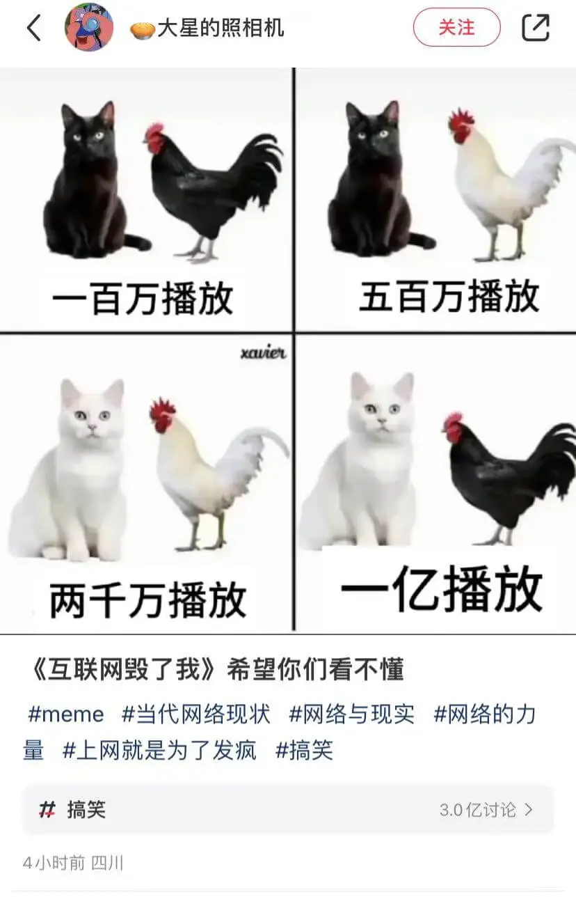 一百万播放五百万播放xavier一亿播放两千万播放《互联网毁