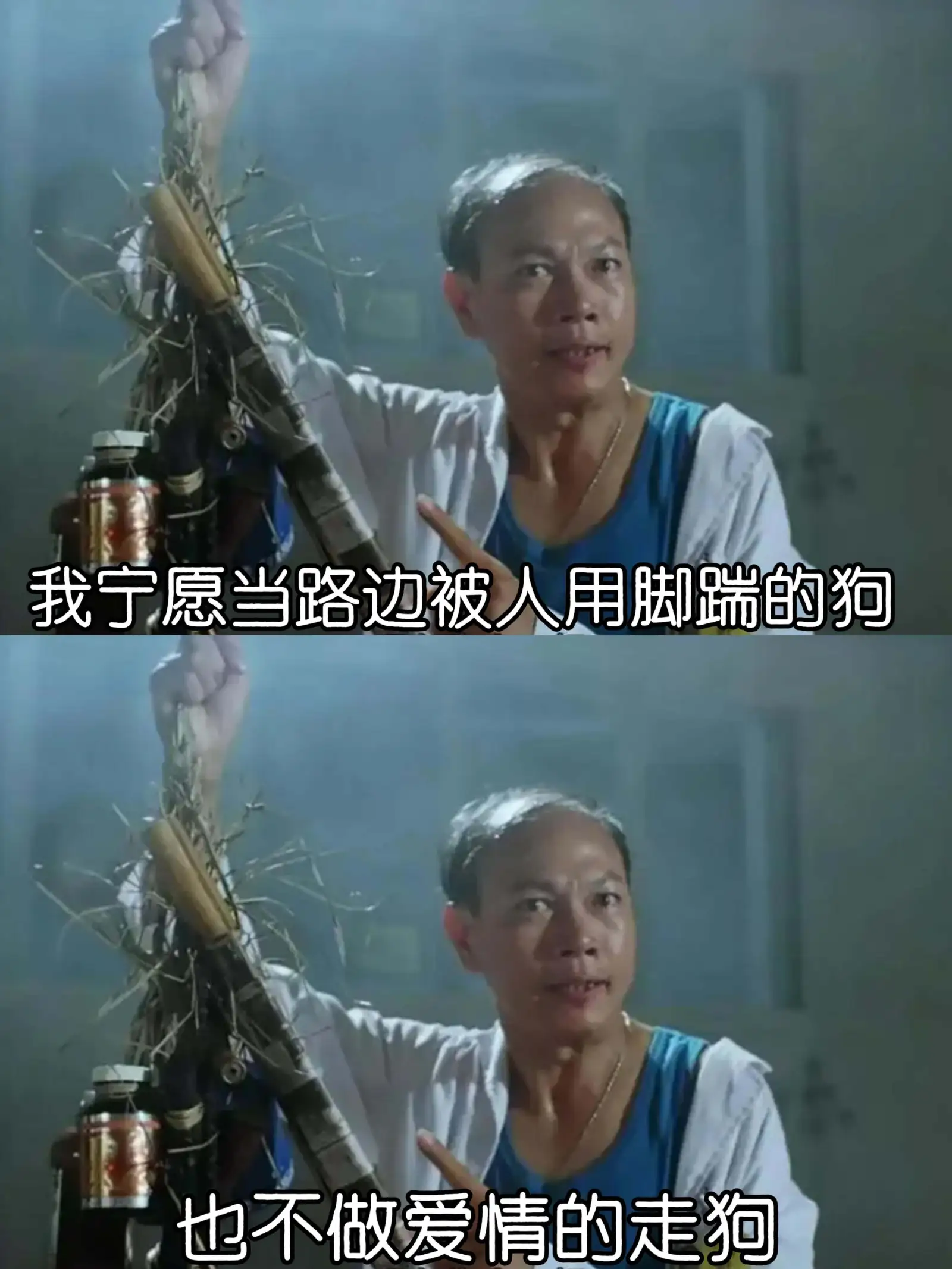 我宁愿当路边被人用脚踹的狗，也不做爱情的走狗。