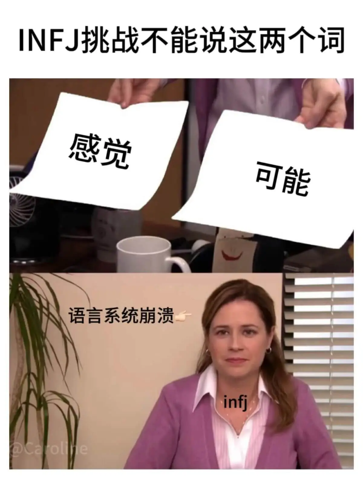 NFJ挑战不能说这两人词感觉可能语言系统崩溃INFJAcar