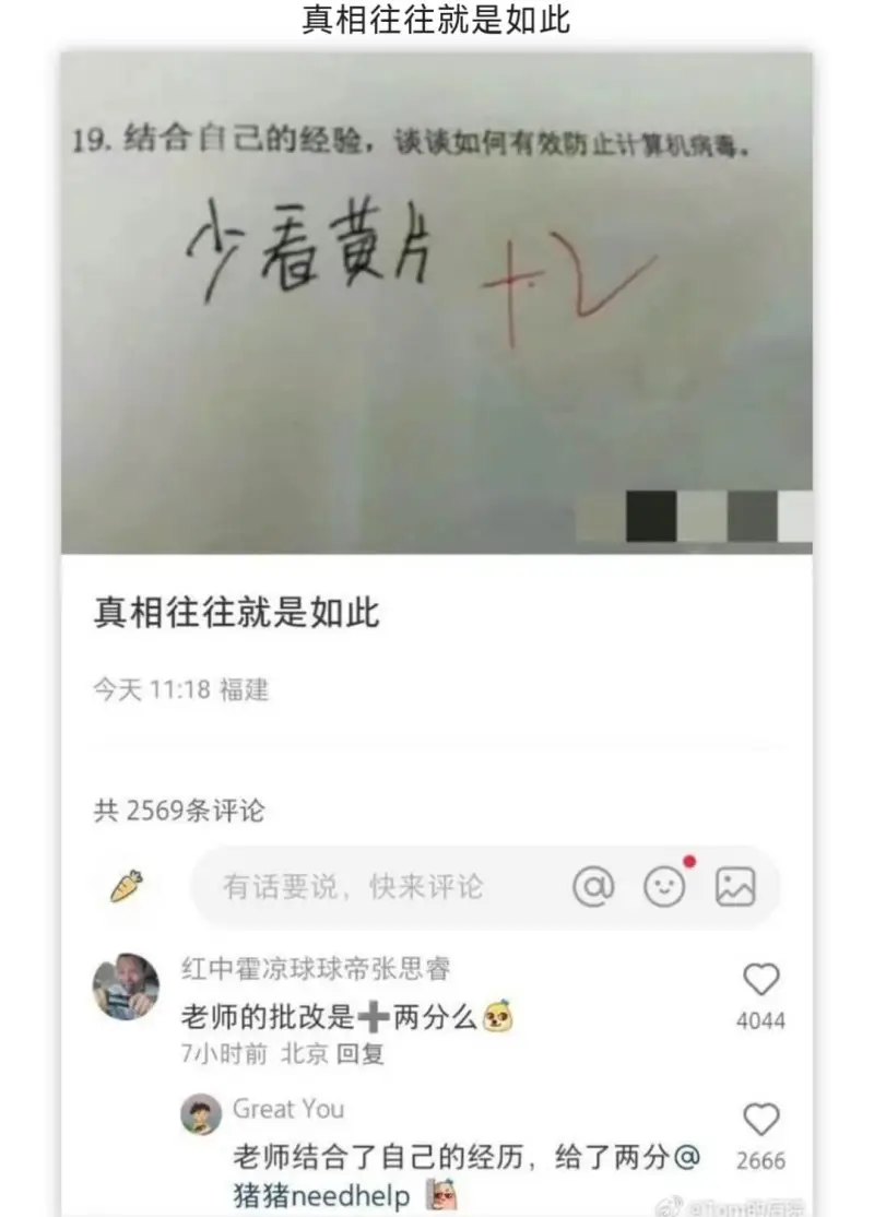 真相往往就是如此19.结合自己的经验，谈谈如何有效防止计算机