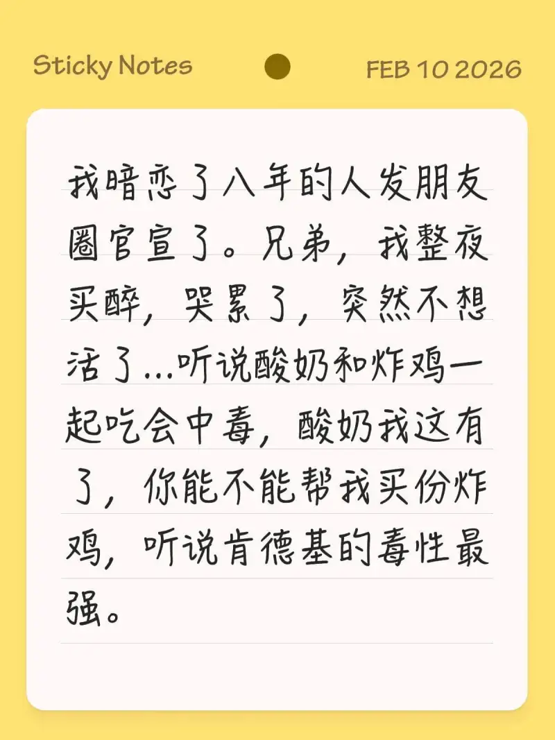 StickyNotesFEB102026我暗恋了八年的人发朋