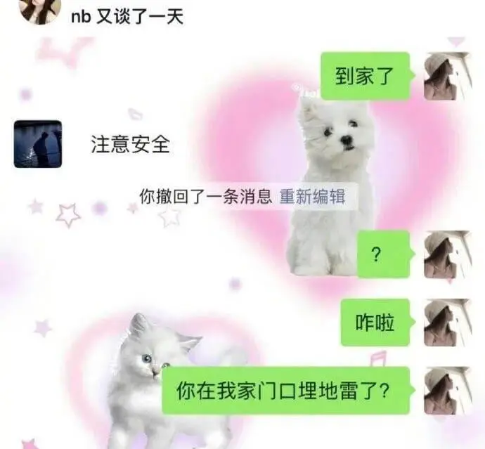 注意安全你撤回了一条消息重新编辑你在我家门口埋地雷了?