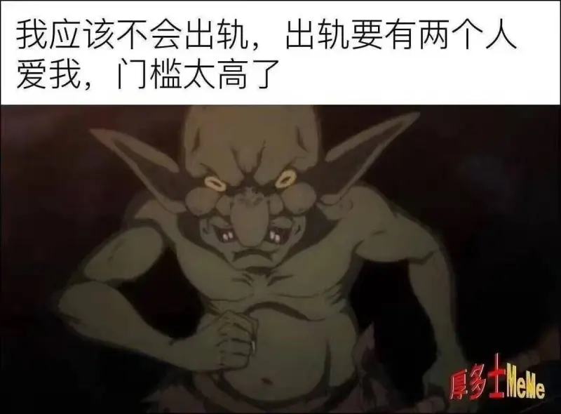 我应该不会出轨，出轨要有两个人爱我，门槛太高了厚多士MeMe