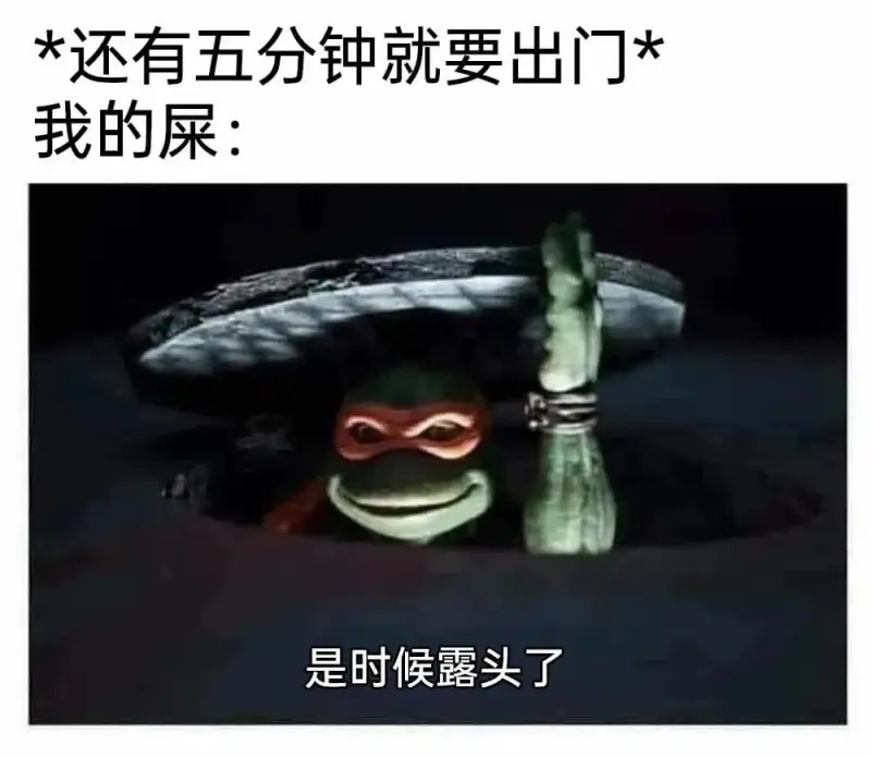 *还有五分钟就要出门*我的屎：是时候露头了