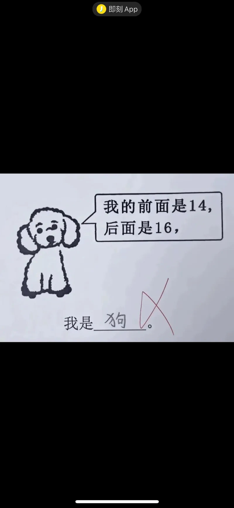 即刻App我的前面是14，后面是16，我是狗