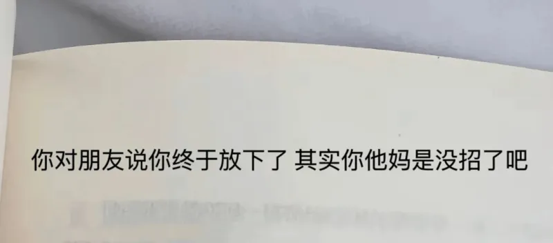 你对朋友说你终于放下了其实你他妈是没招了吧