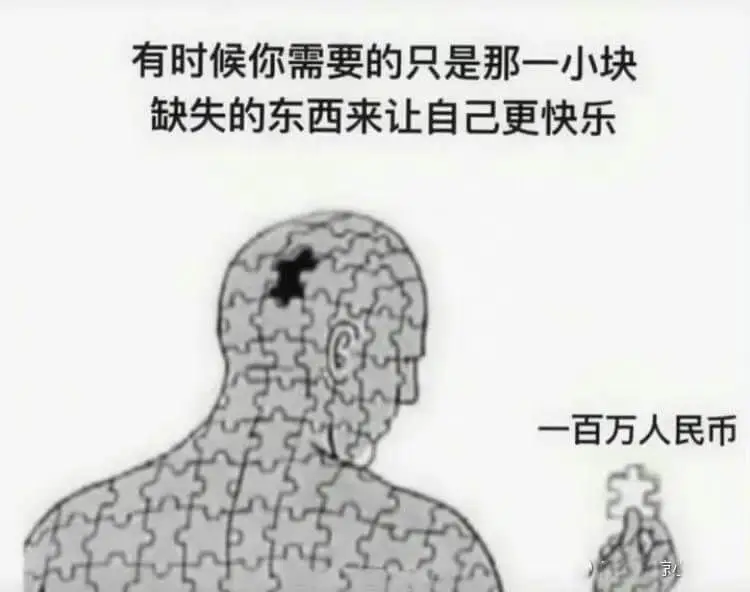 有时候你需要的只是那一小块缺失的东西来让自己更快乐一百万人民