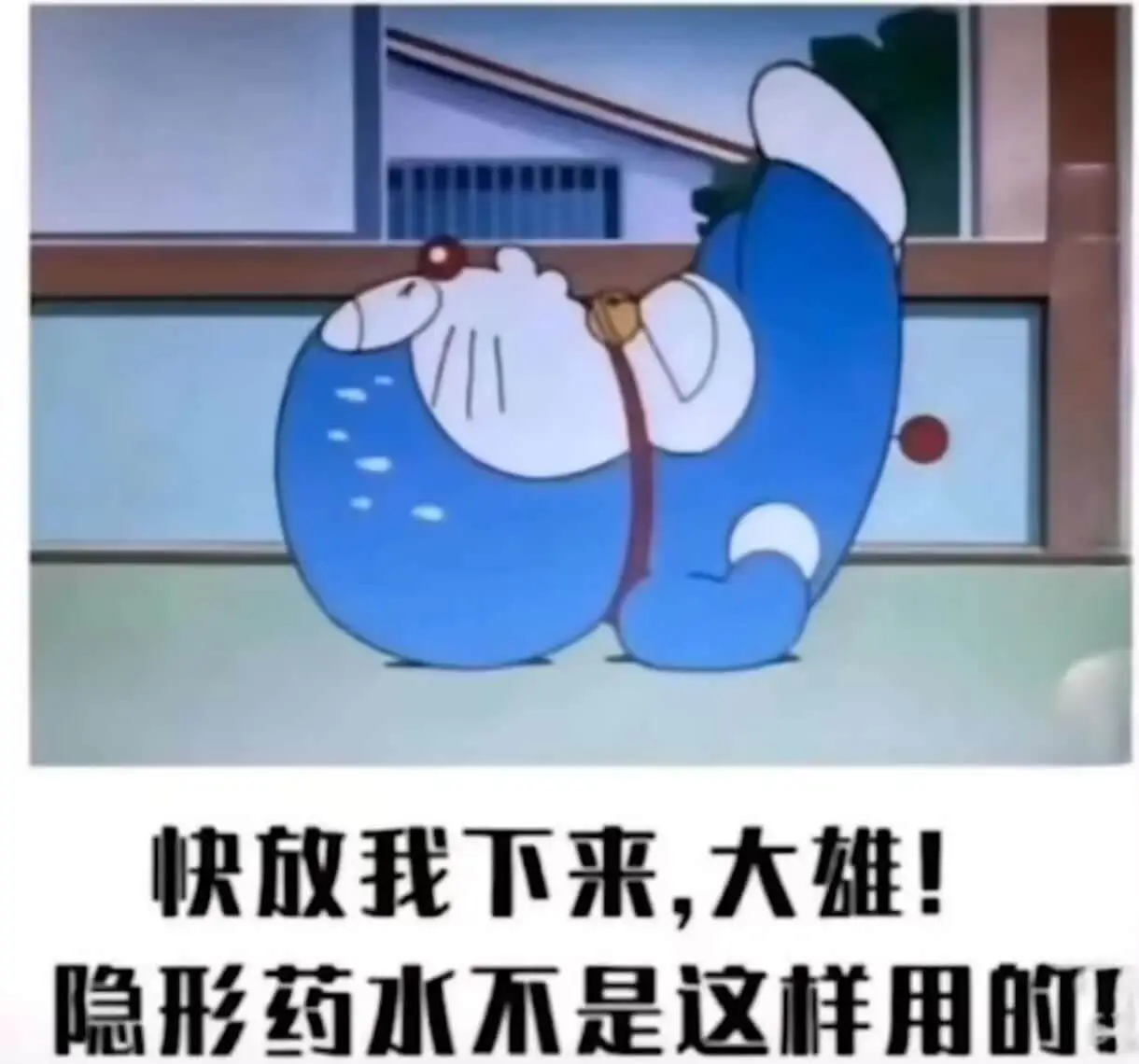 快放我下来，大雄！隐形药水不是这样用的。