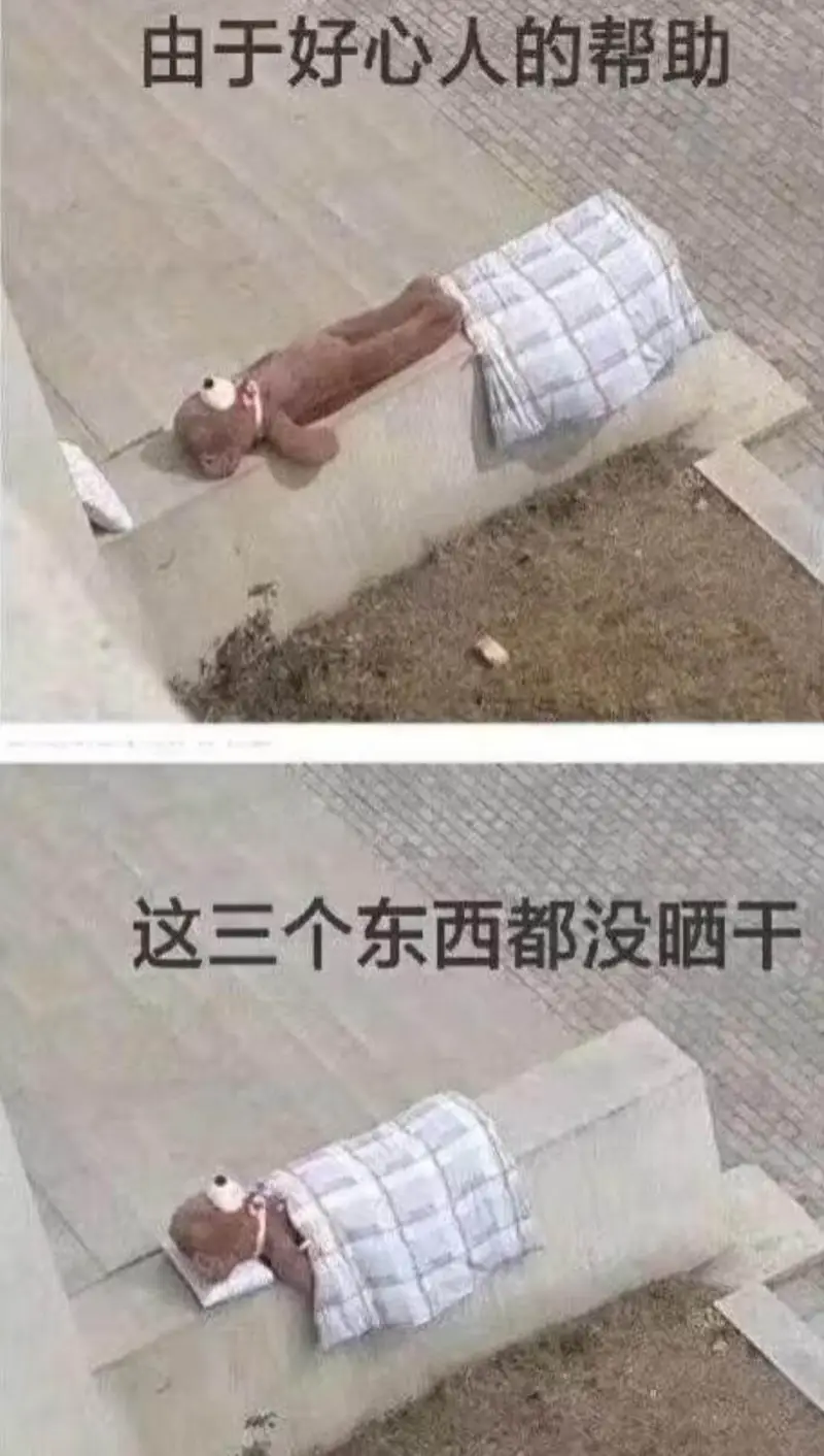 由于好心人的帮助，这三个东西都没晒干。