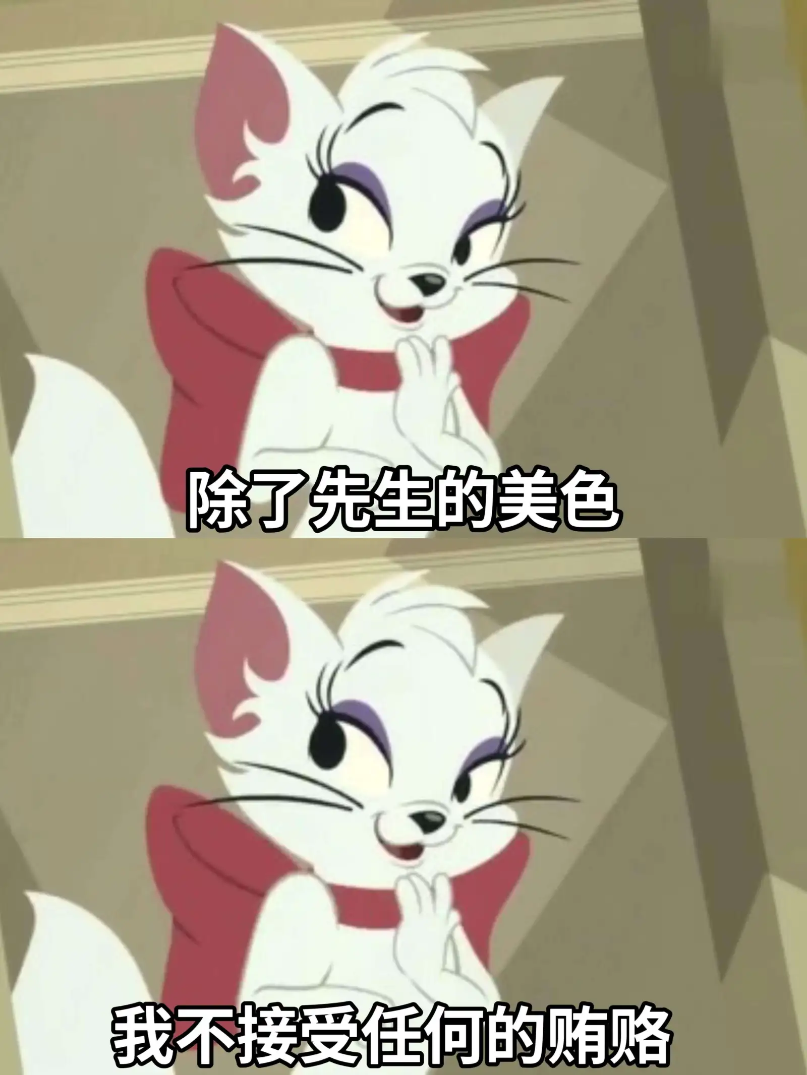 除了先生的美色，我不接受任何的贿赂。