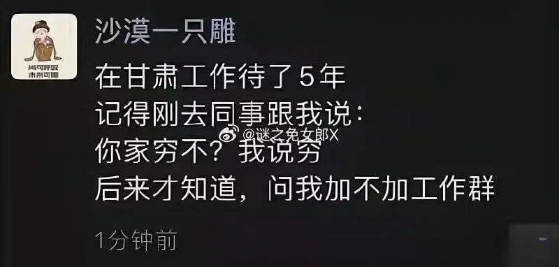沙漠一只雕在甘肃工作待了5年记得刚去同事跟我说@谜之免女郎X