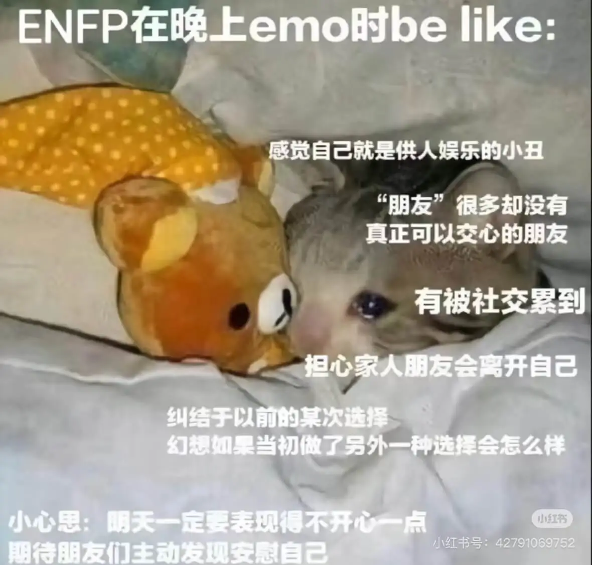 ENFP在晚上emo时belike:感觉自己就是供人娱乐的小