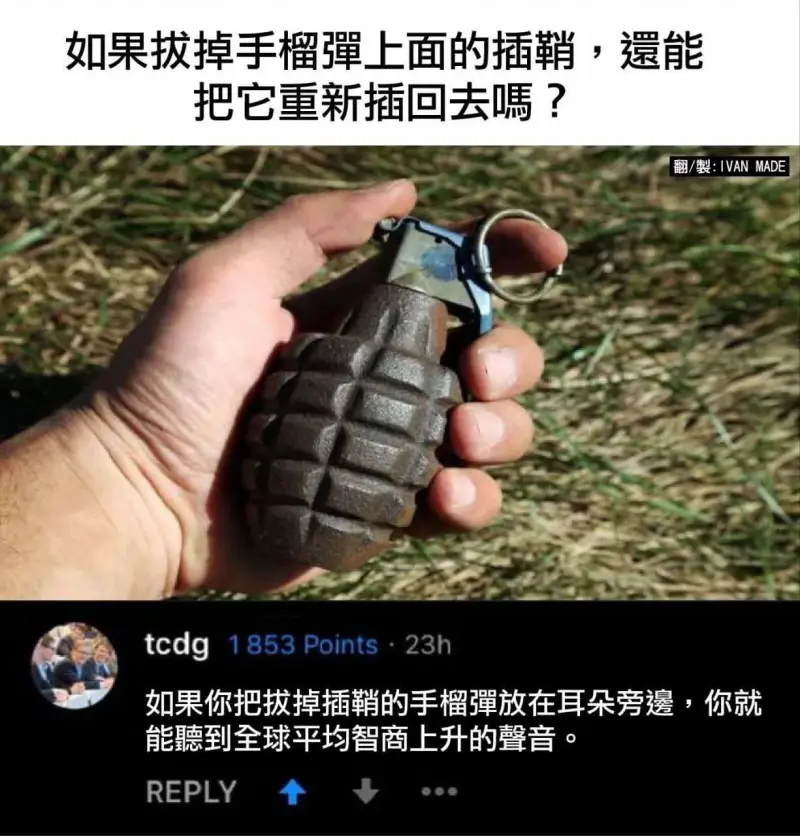 如果拔掉手榴彈上面的插鞘，还能把它重新插回去嗎？翻/製:IV