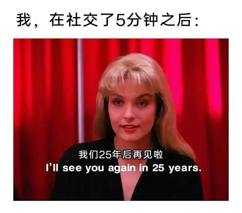 我，在社交了5分钟之后：我们25年后再见啦seeyouaga