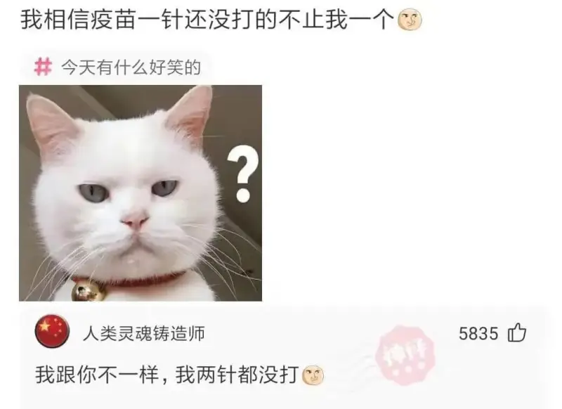 我相信疫苗一针还没打的不止我一个今天有什么好笑的人类灵魂铸造
