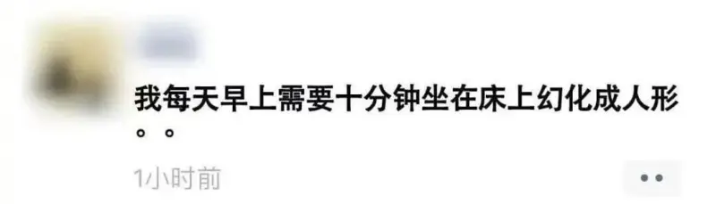 我每天早上需要十分钟坐在床上幻化成人形。