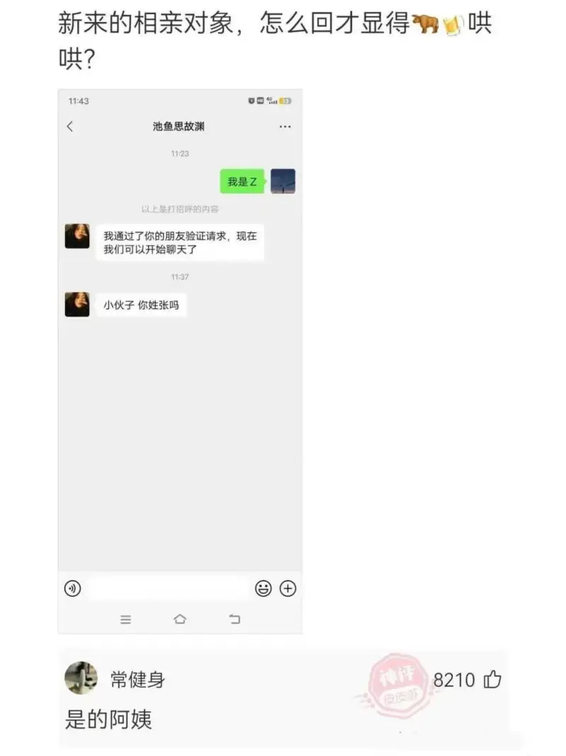 新来的相亲对象，怎么回才显得哄哄？11:43池鱼思故渊11: