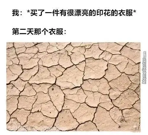 我：*买了一件有很漂亮的印花的衣服*第二天那个衣服：