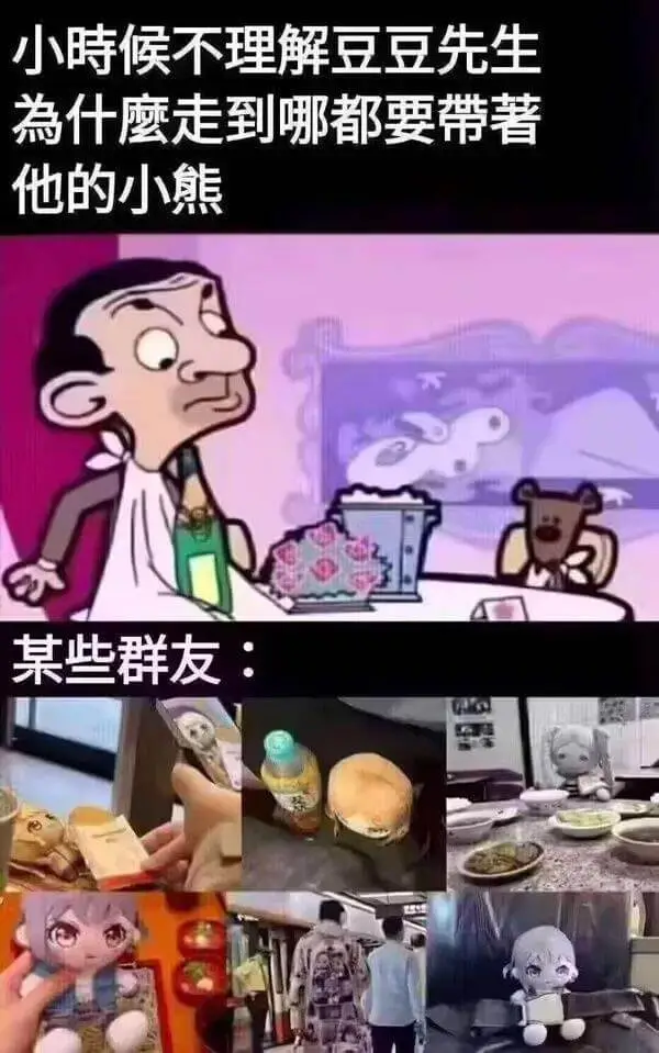 小時候不理解豆豆先生為什磨走到哪都要帶著他的小熊某些群友