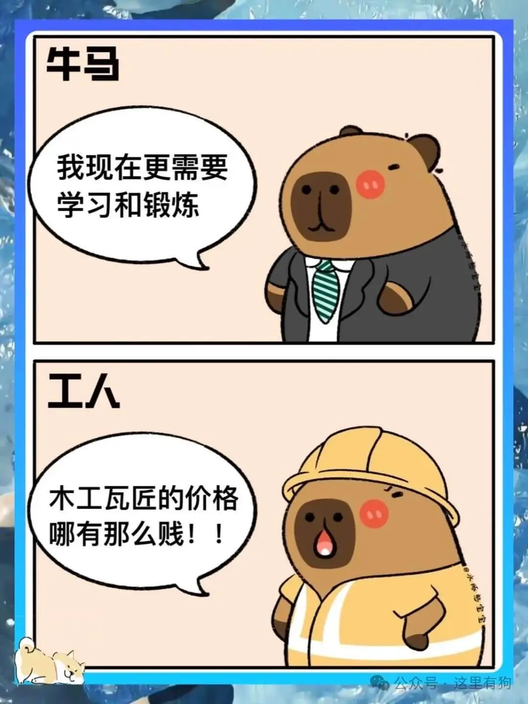 牛马我现在更需要学习和锻炼工人木工瓦匠的价格哪有那么贱!!公