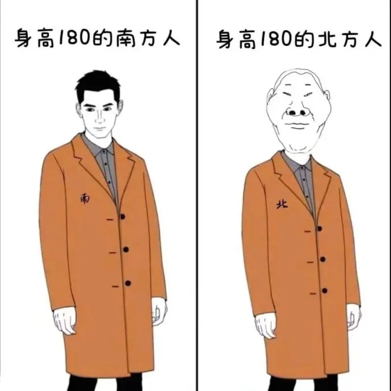 身高180的南方人身高180的北方人